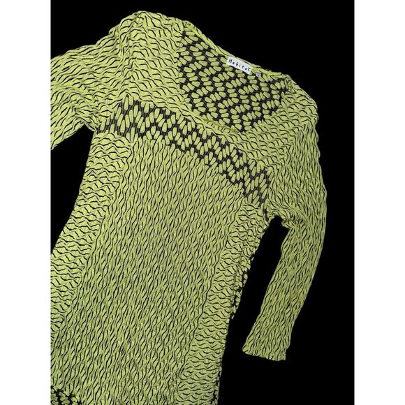 Habitat Tunic Size SM Green‎ Zig Zag Textured Abstract Lagenlook Artsy Boho - Picture 1 of 8